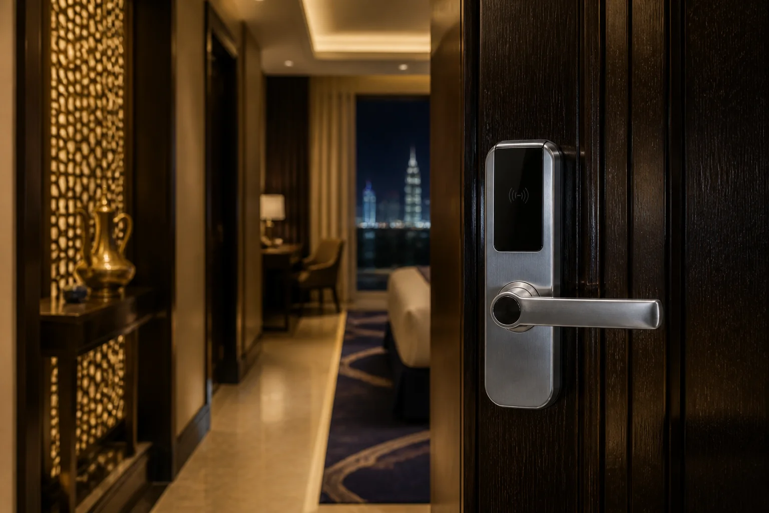 Luxury hotel suite with smart RFID door lock