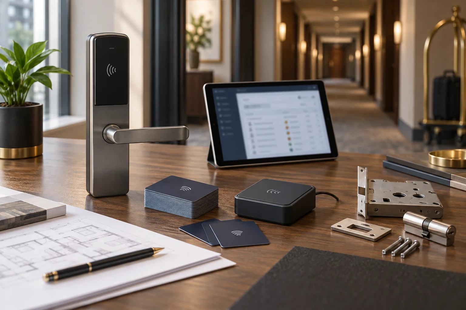 Hotel RFID lock collection in silver, gold, black and white finishes