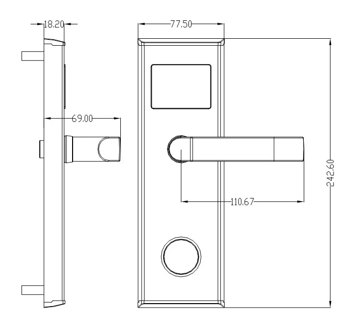 118E-S/S1-J Gold Stainless Steel Hotel RFID Lock