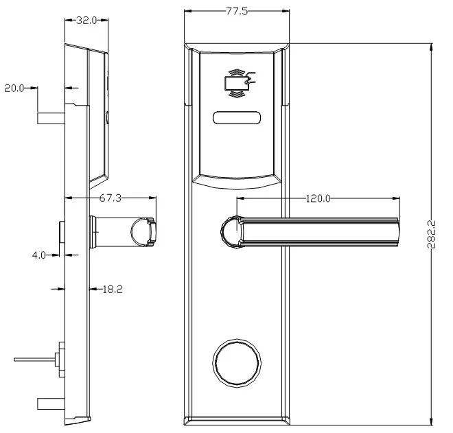 118E-S3-Y Stainless Steel RFID Hotel Door Lock