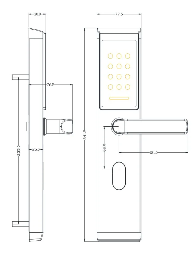 2017E Gunmetal RFID Security Door Smart Lock