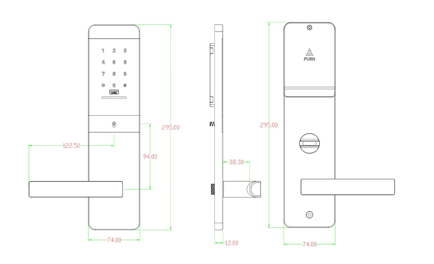 2039Password TTLock Voice Hotel Keypad Lock
