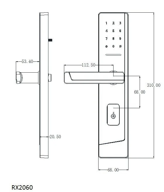2060E-J Aluminum Alloy Security Door Smart Lock | OEM Manufacturer