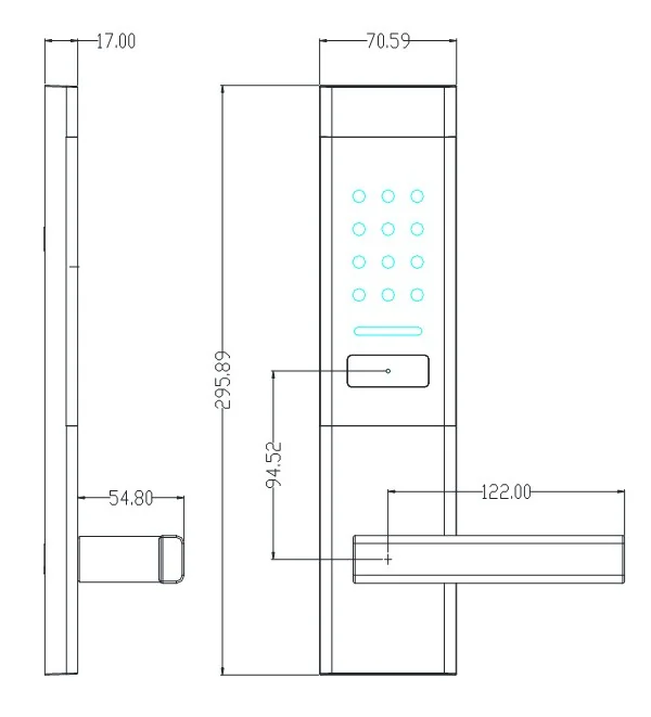 2062 TTLock Voice Hotel Keypad Lock with APP