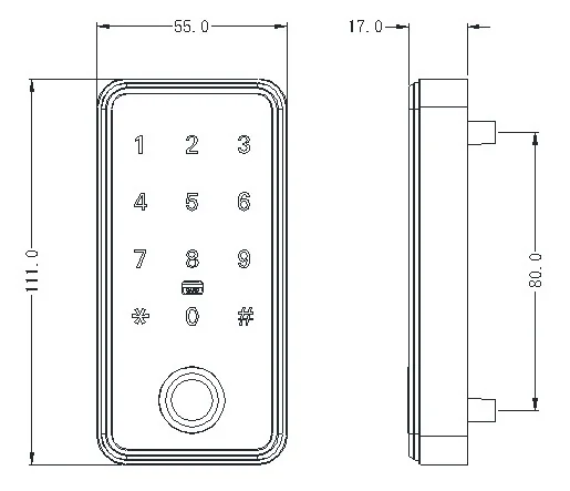 EM115 Zinc Alloy Locker RFID Lock in Silver or PVD Gold