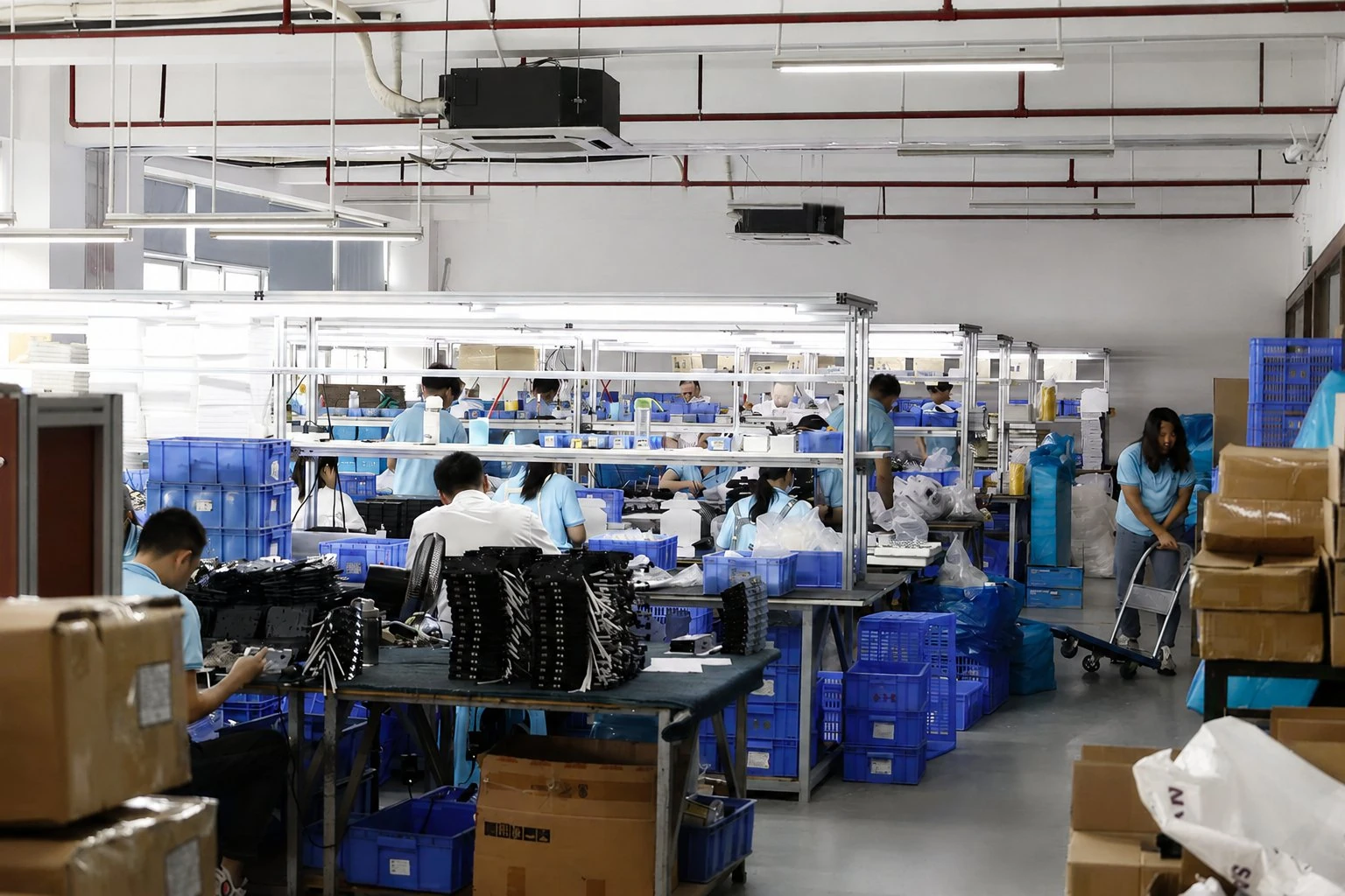 Smart lock production at the manufacturing facility
