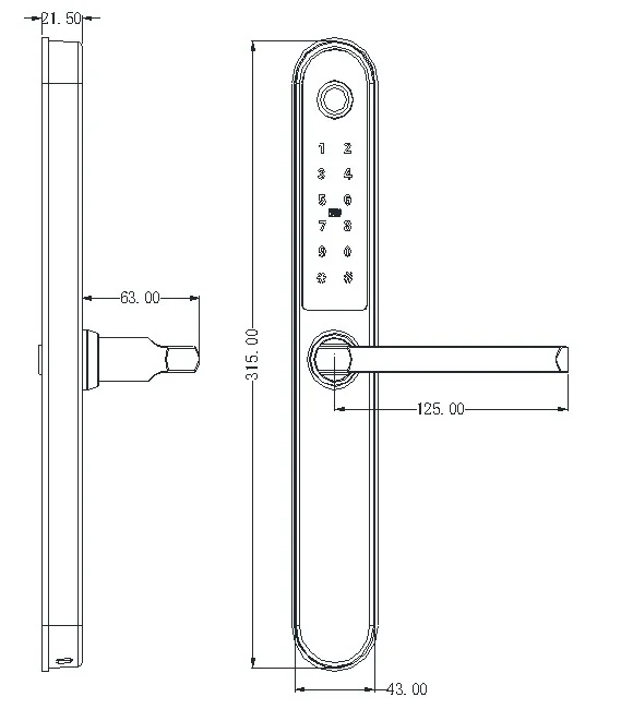 LDS Fingerprint and Keypad Thermally Broken Aluminum Lock