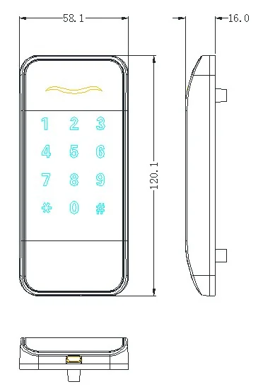Legacy EM167 Aluminum Alloy Locker Keypad Lock with Optional 418-APP Voice Version