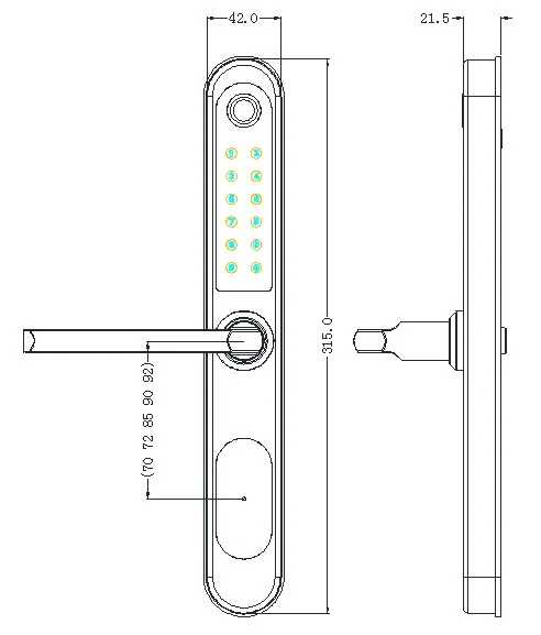 ODS Thermally Broken Aluminum Lock with Standalone, Tuya APP & TTLock Options