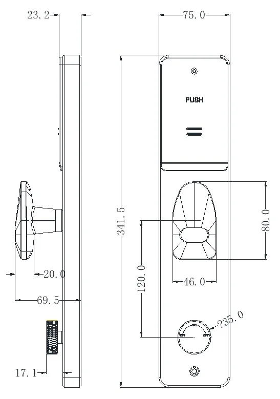 RX-2067-L RFID Aluminum Security Door Smart Lock