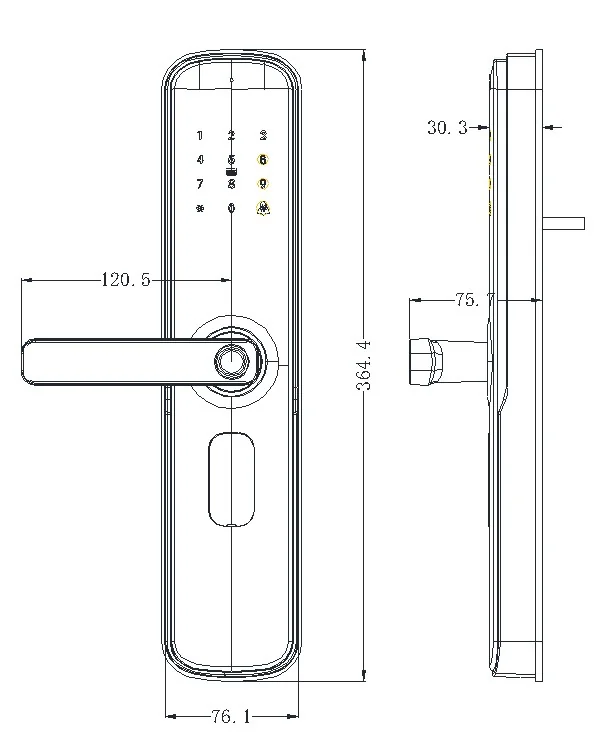 RX2066 TTLock Fingerprint Keypad Lock with Security 6068 Lock Body