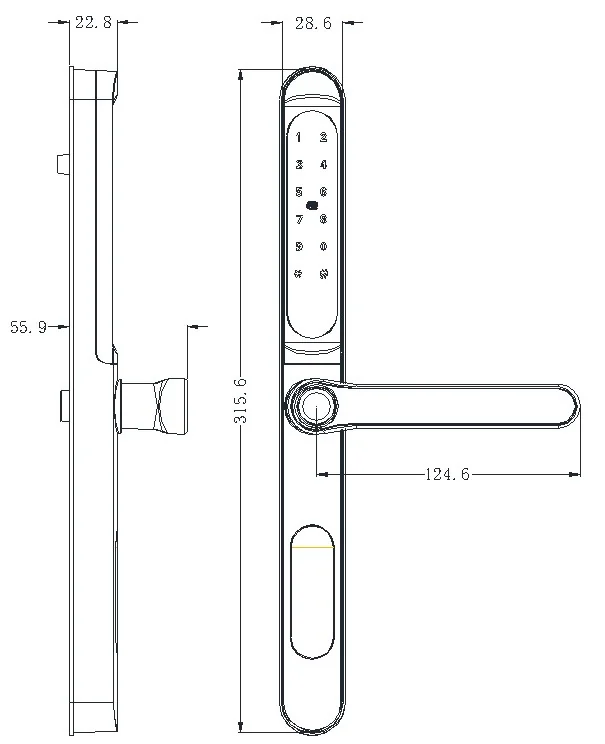 YQ Standalone / TTLock Thermally Broken Aluminum Lock