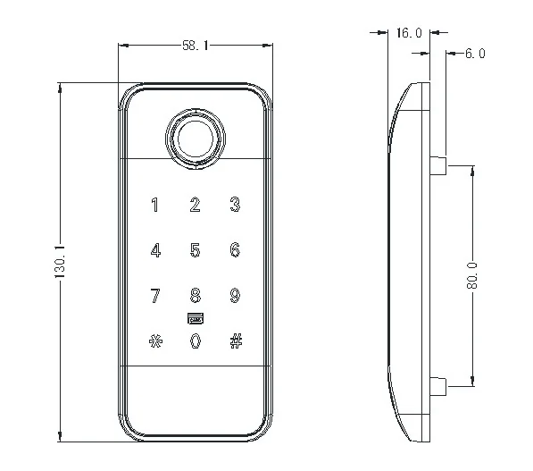 ZW167-534 Locker Fingerprint Lock with Keypad