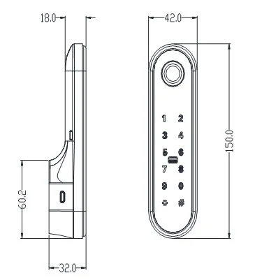 ZW175 Standalone Fingerprint and Keypad Locker Lock