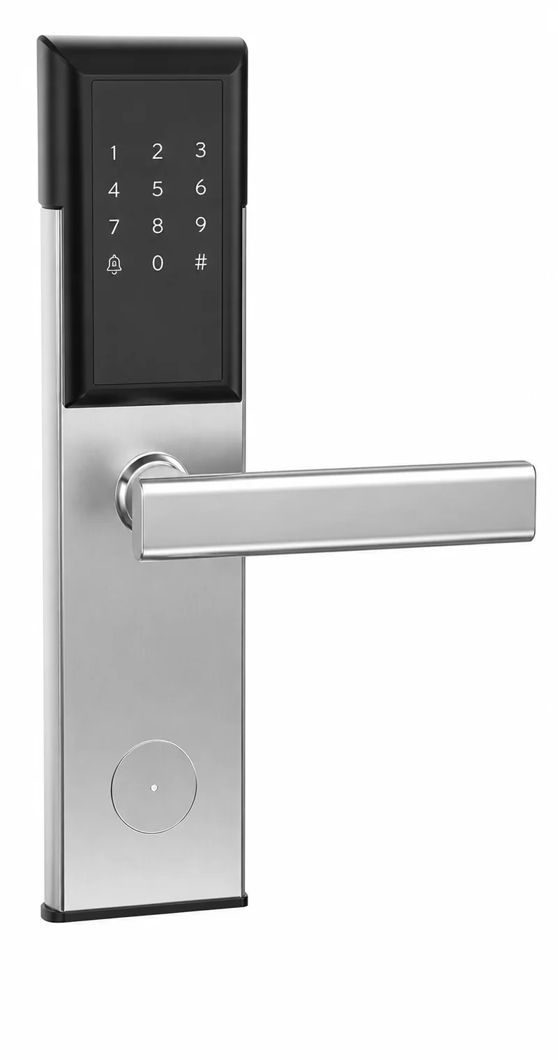 118Password APP-S2 TTLock Voice Hotel Keypad Lock in Gunmetal Stainless Steel - silver version